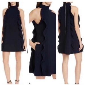 Ted Baker London Torriya Ruffle Tunic Halter Neck Dress Navy